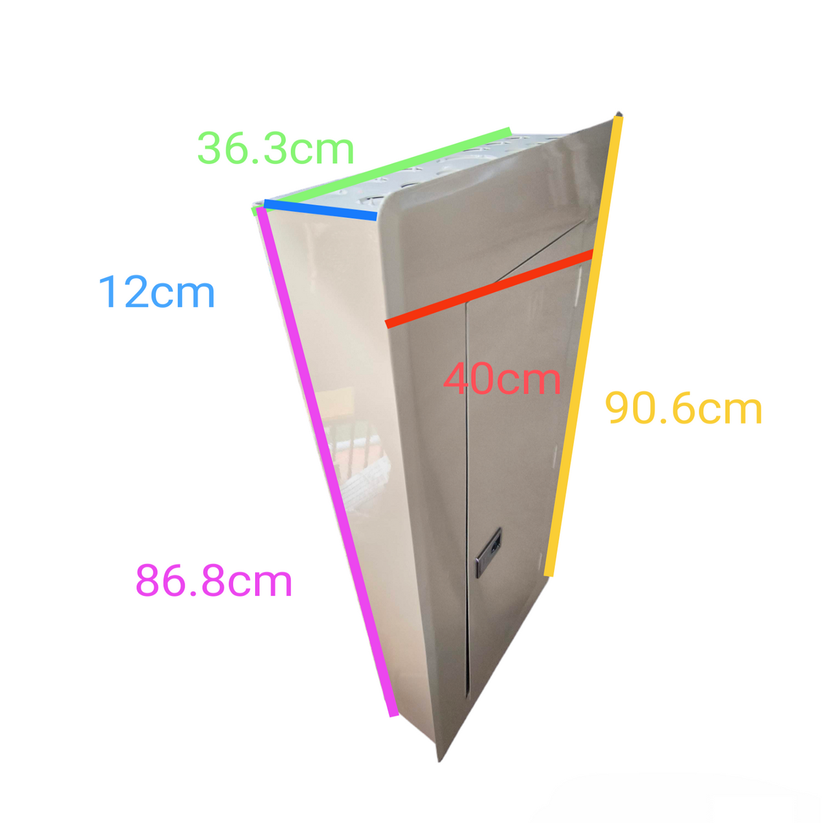 Koten Panel Board 16 Branches 2P with 250A metal distribution cabinet beige with dimension labels