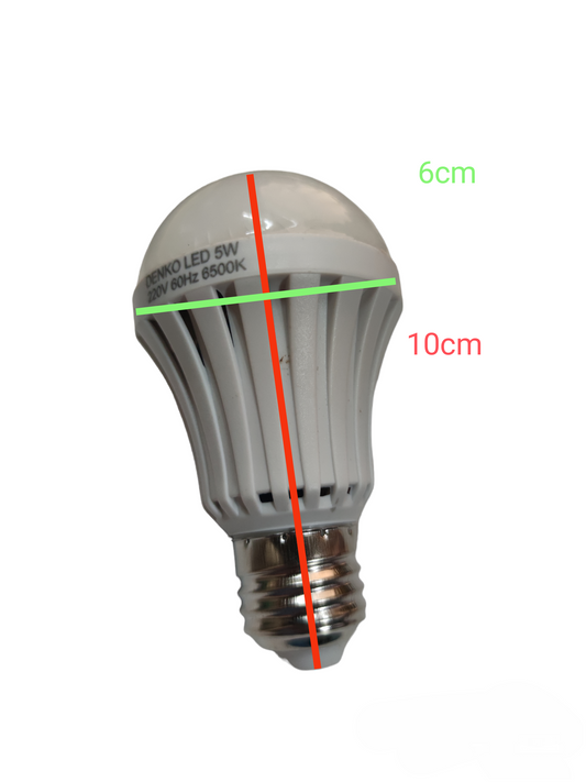 Denko 5W standby bulb LED light with 6cm diameter and 10cm length for energy efficiency