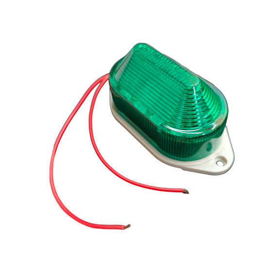 Denko Green Work and Safety Light with Red Wires, ideal for Electx Electrical Supply applications