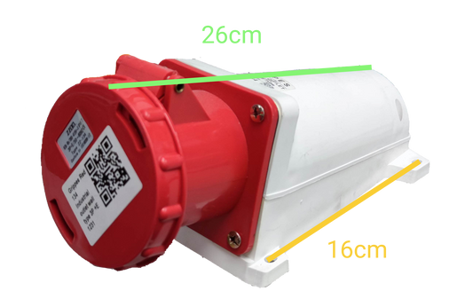 Grippes Electx Electrical Supply Power Point with Red Safety Cover and Measurement Indicators