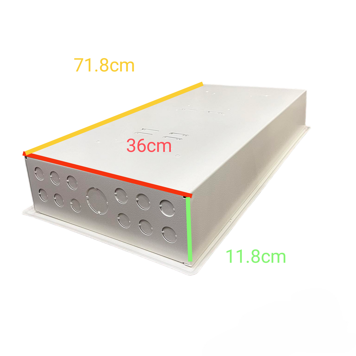 Koten Panel Board 10 Branches with 225a Main white metal distribution box with knockout holes and dimensions