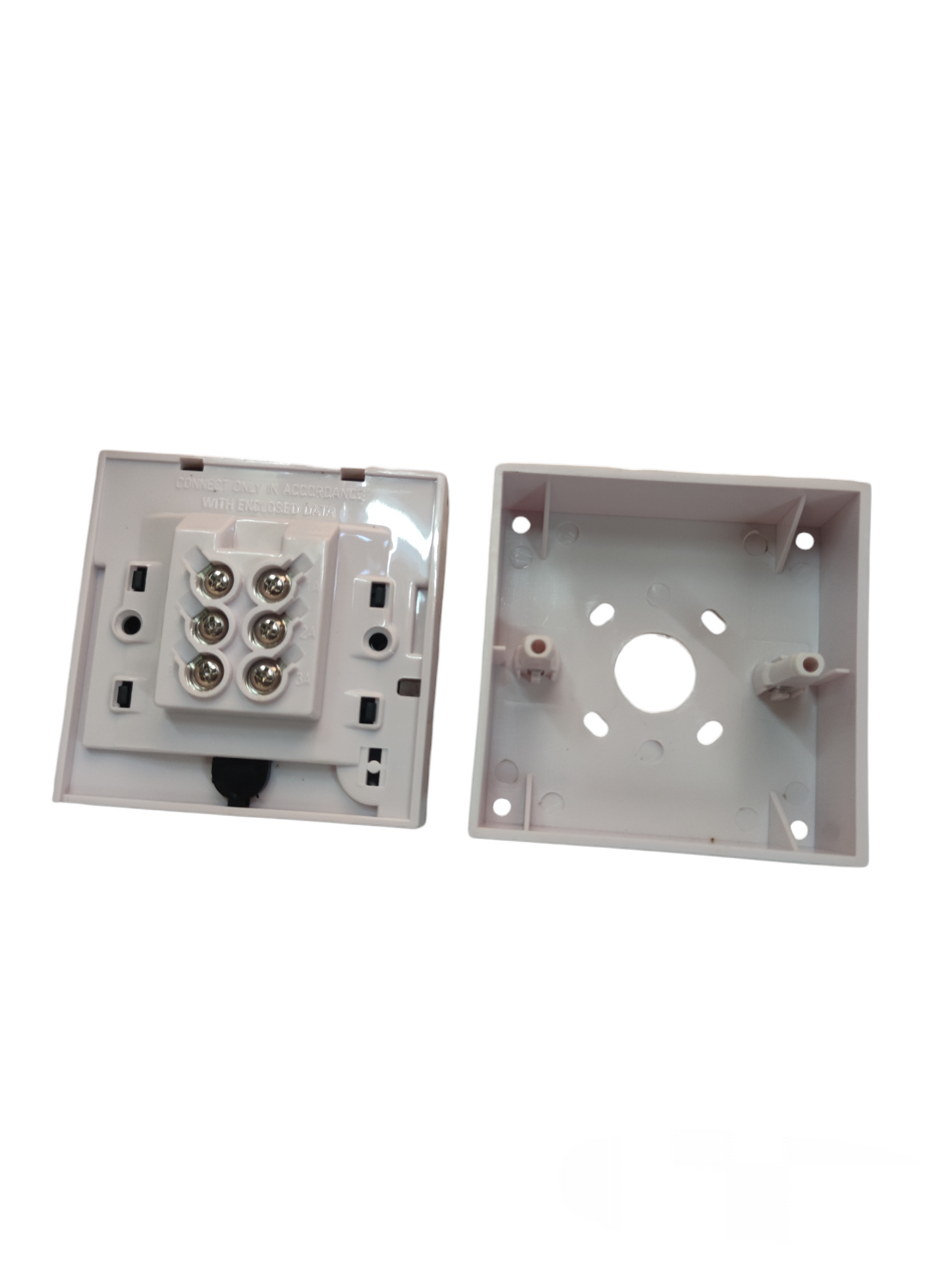 ZwitseRise Break Glass Fire Alarm Switch white plastic mounting base and cover for fire alarm systems