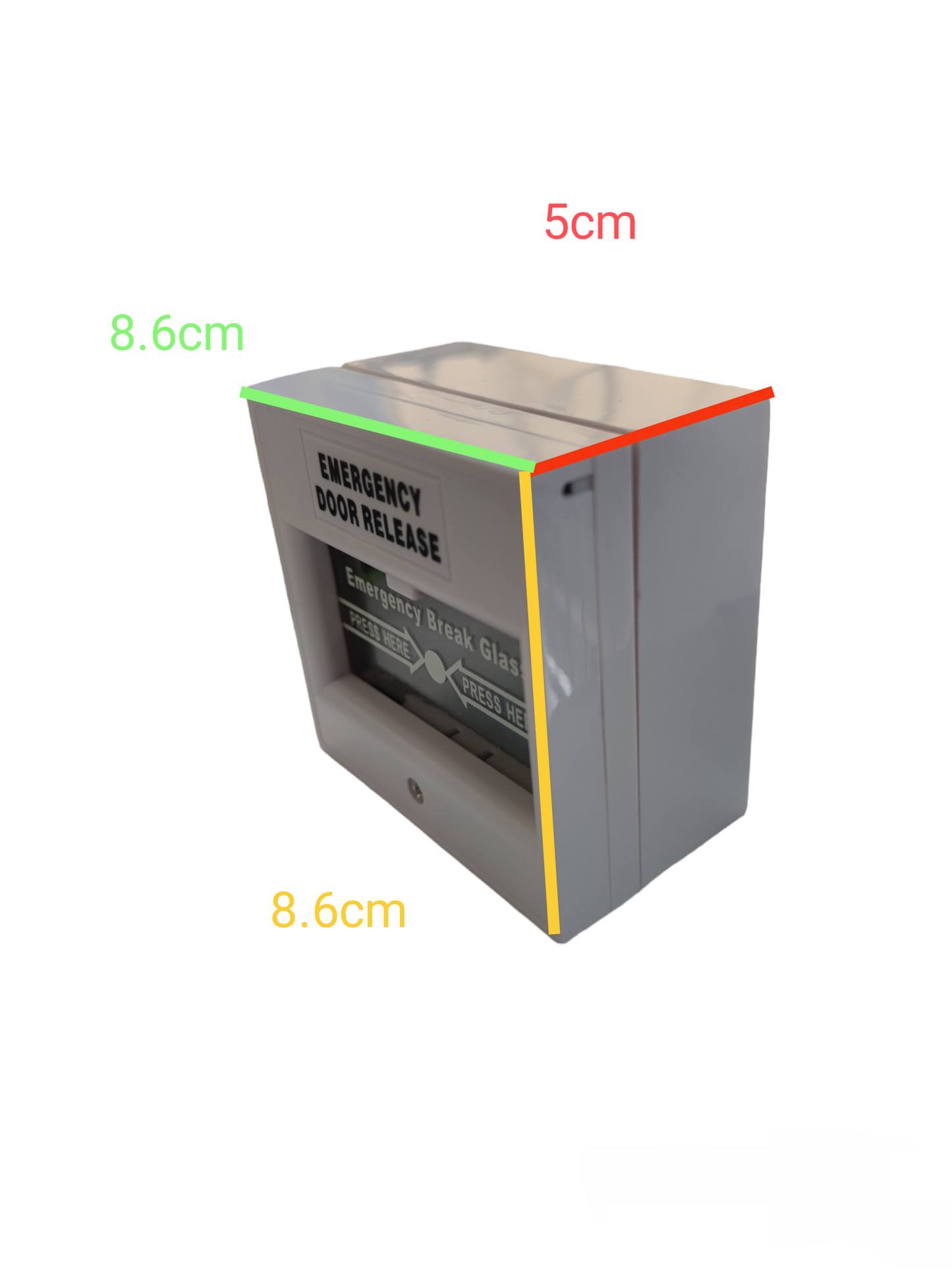 ZwitseRise Break Glass Fire Alarm Switch emergency door release box with clear glass panel