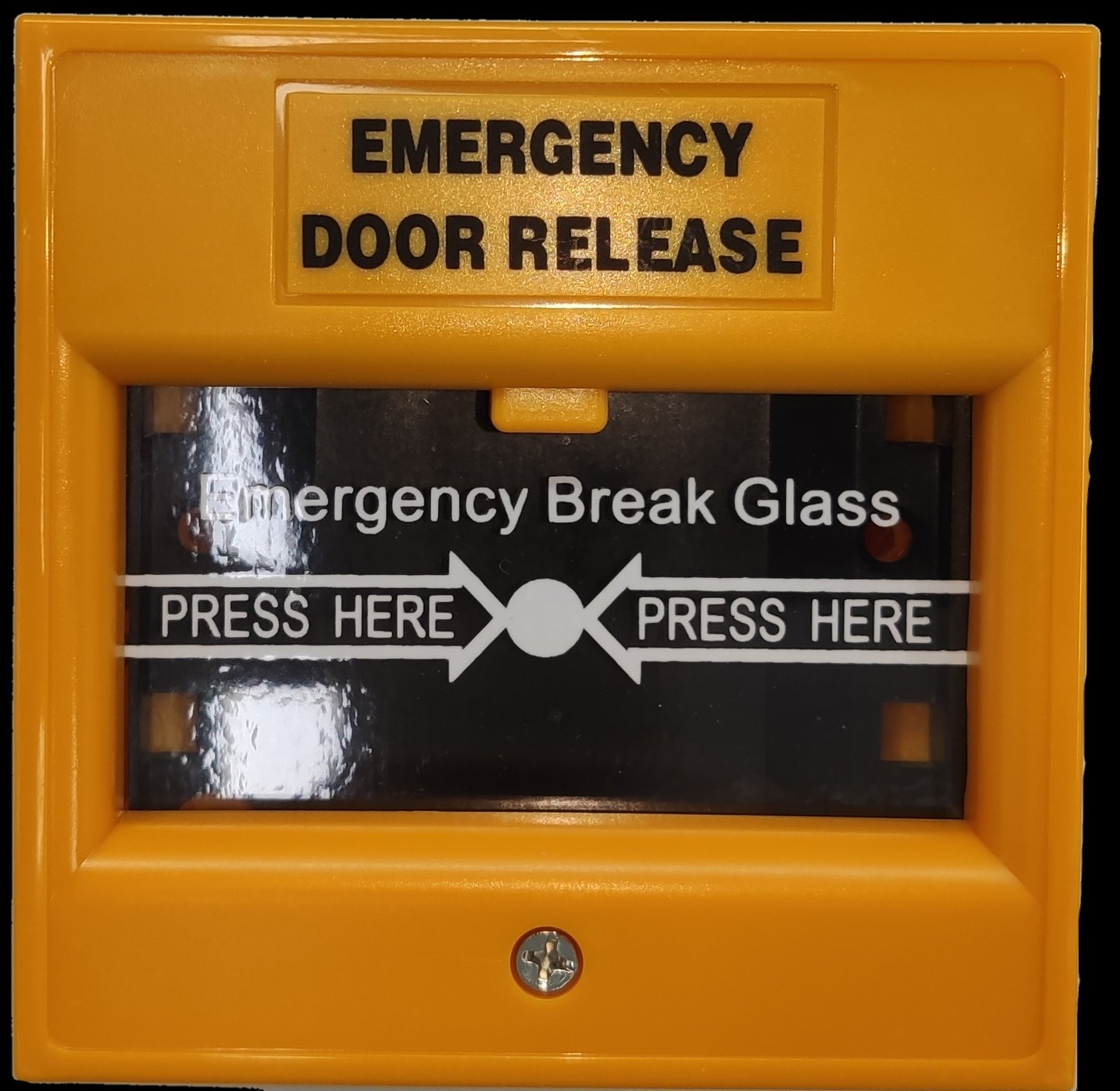 ZwitseRise Break Glass Fire Alarm Switch emergency door release in yellow housing