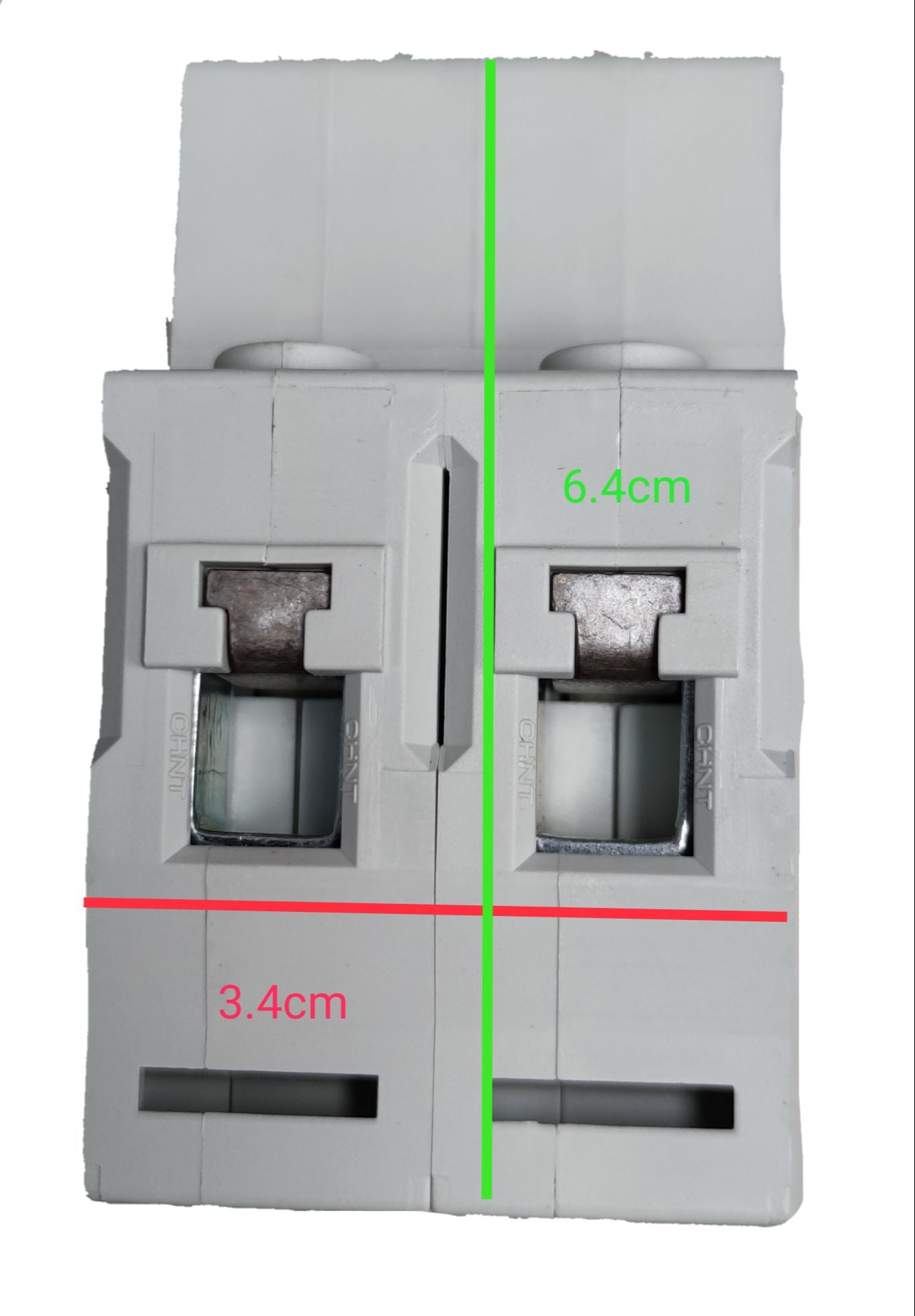 ZwitseRise 32A DC Miniature Circuit Breaker with compact design and measurement markings