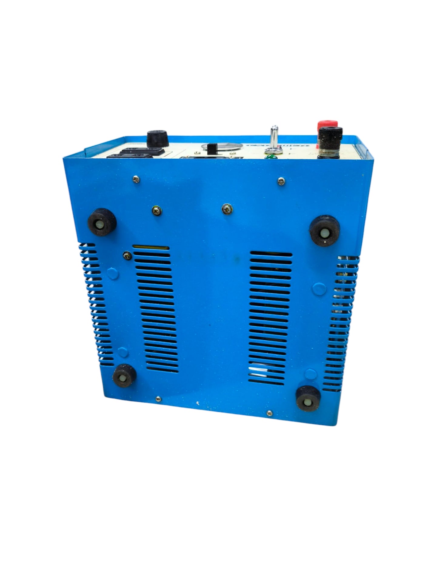 Dectron 400W Inverter and Battery Charger in blue metal casing with ventilation slots
