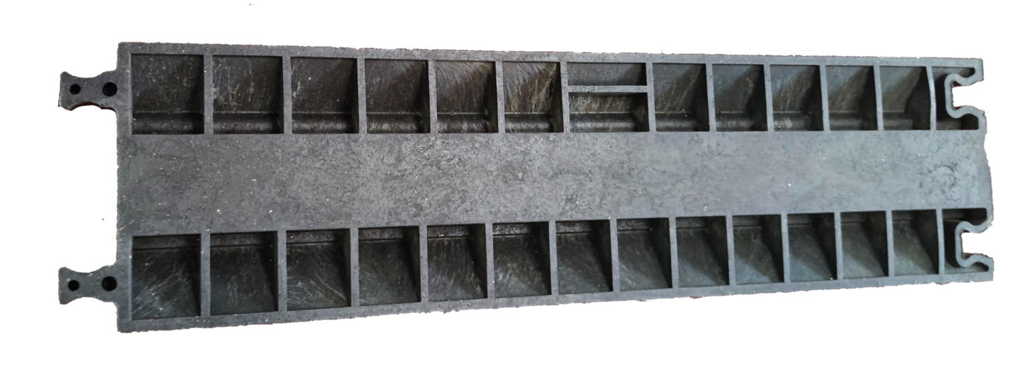Grippes Ramp Cable Protector 2 Channel, 1 Meter x 27cm x 5cm, Cable Rubber Ramp Can be attached with 90 degrees Bend