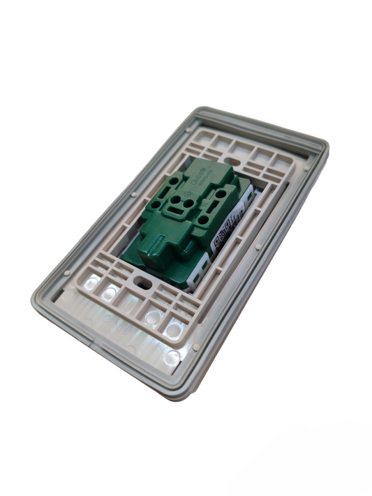 Omni Weatherproof Duplex Universal Outlet 16A 220V with Stainless Plate Cover WPP-602+WWP-113S+WWG-402