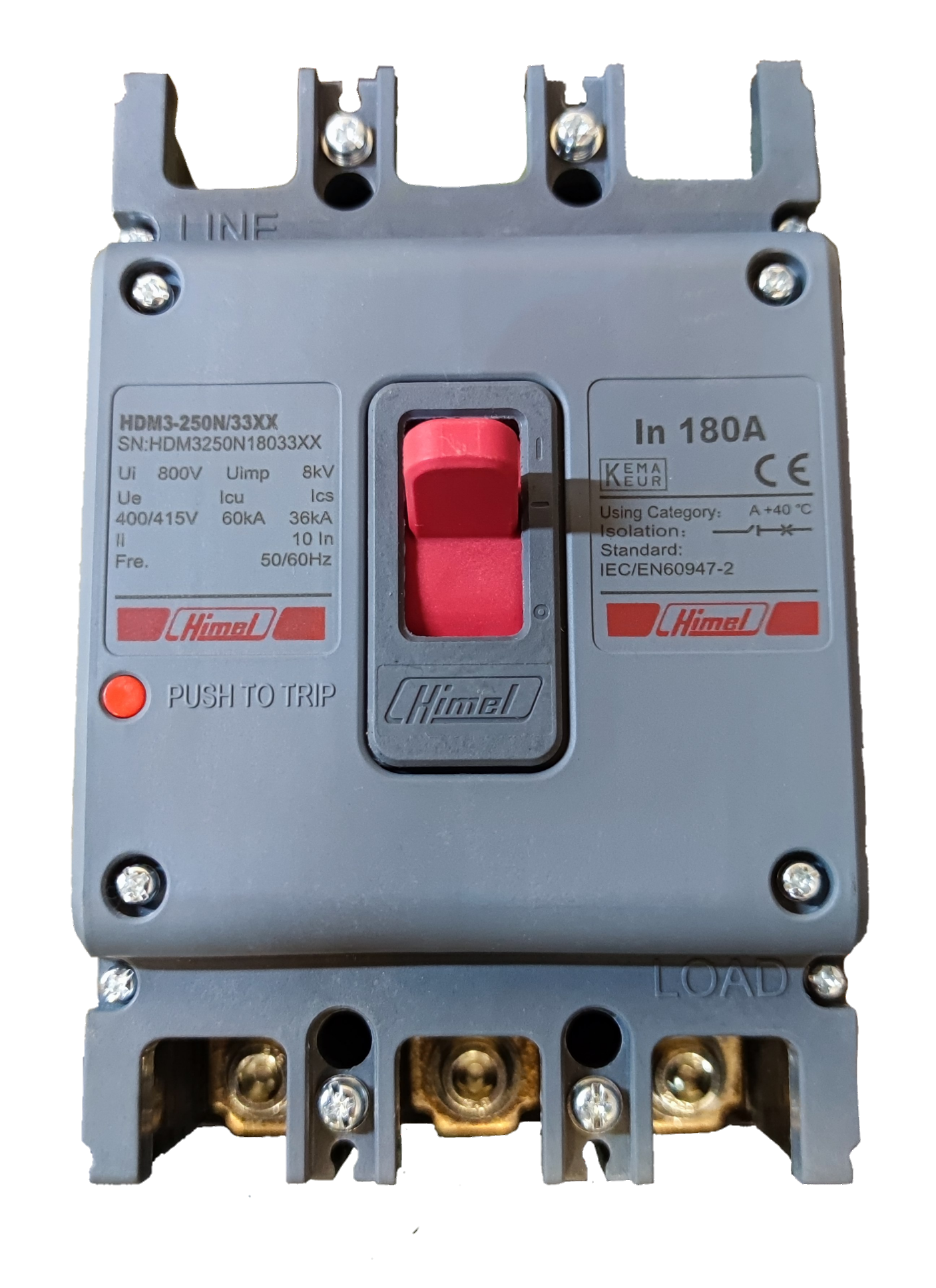 Himel 180A 3 Pole Molded Case Circuit Breaker, 180A Industrial Circuit Breaker 3 Pole 36Kaic 250V, Circuit Breakers