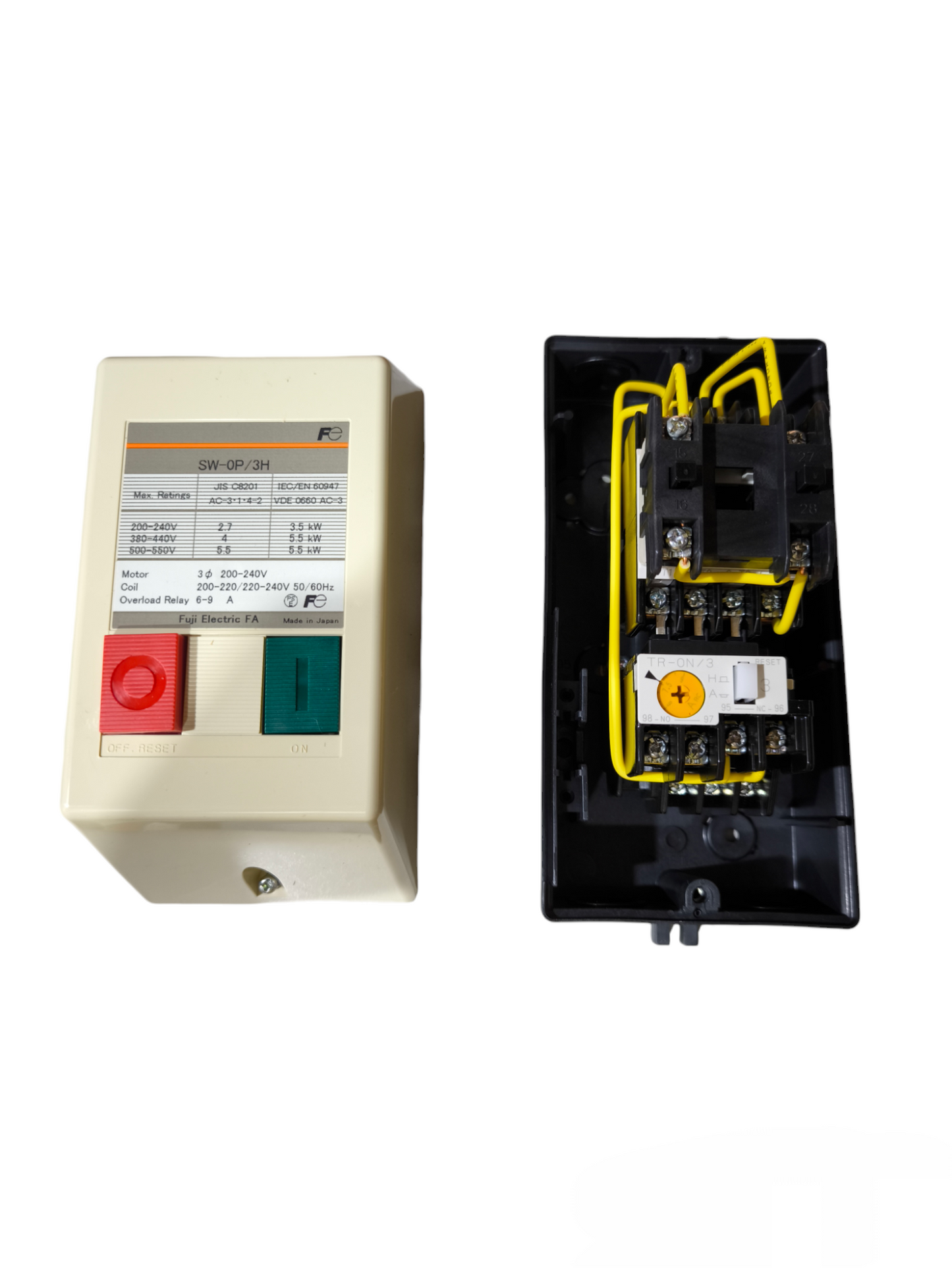 Fuji Magnetic Starter 3 Phase 220V 1NO SW-0P/3H Available in 5A -8A and 6A -9A