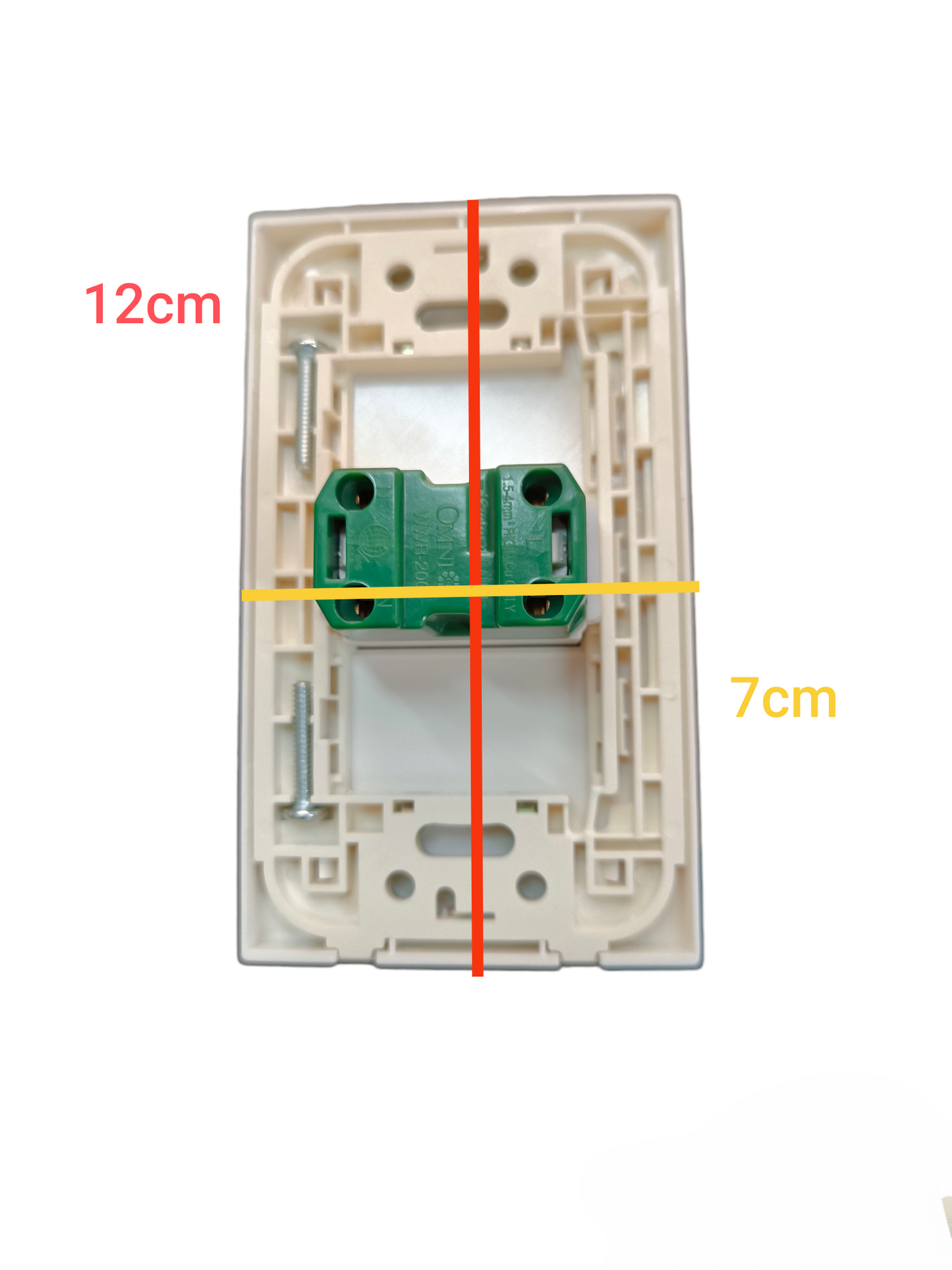 Omni 1 Gang Flat Pin Outlet 15A 250V with Stainless Plate Cover WWP-110S+WWR-200