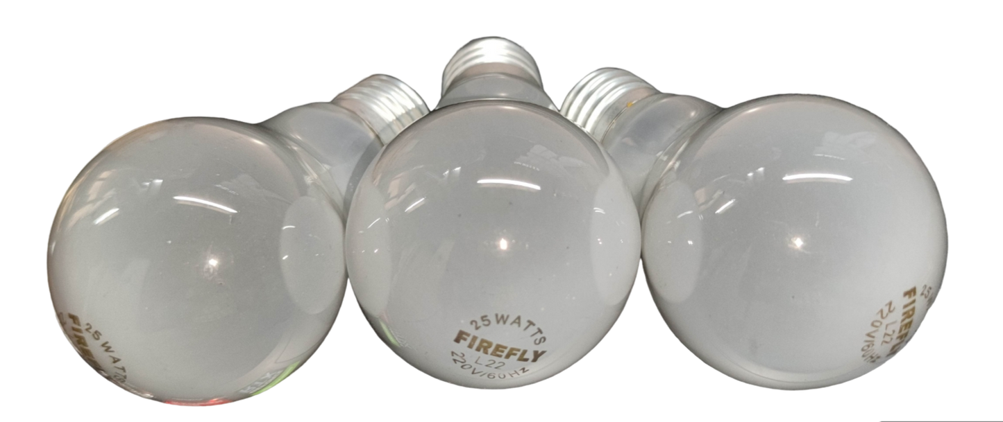 Firefly 25W Incandescent Bulb 220V E27 Frosted FINS25/F (3PCS)