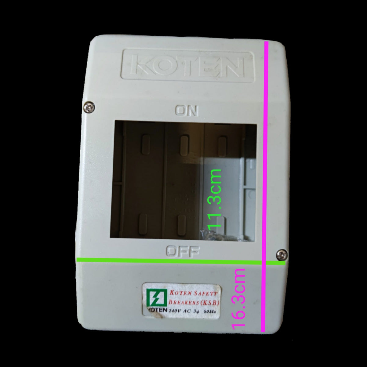 Koten Nema 1 Panel Board for 3 Pole 3 Phase Bolt-on Breakers PVC