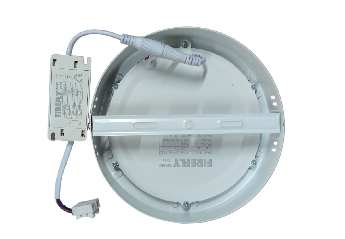 Firefly 12W LED downlight daylight with a white finish and integrated wiring for easy installation