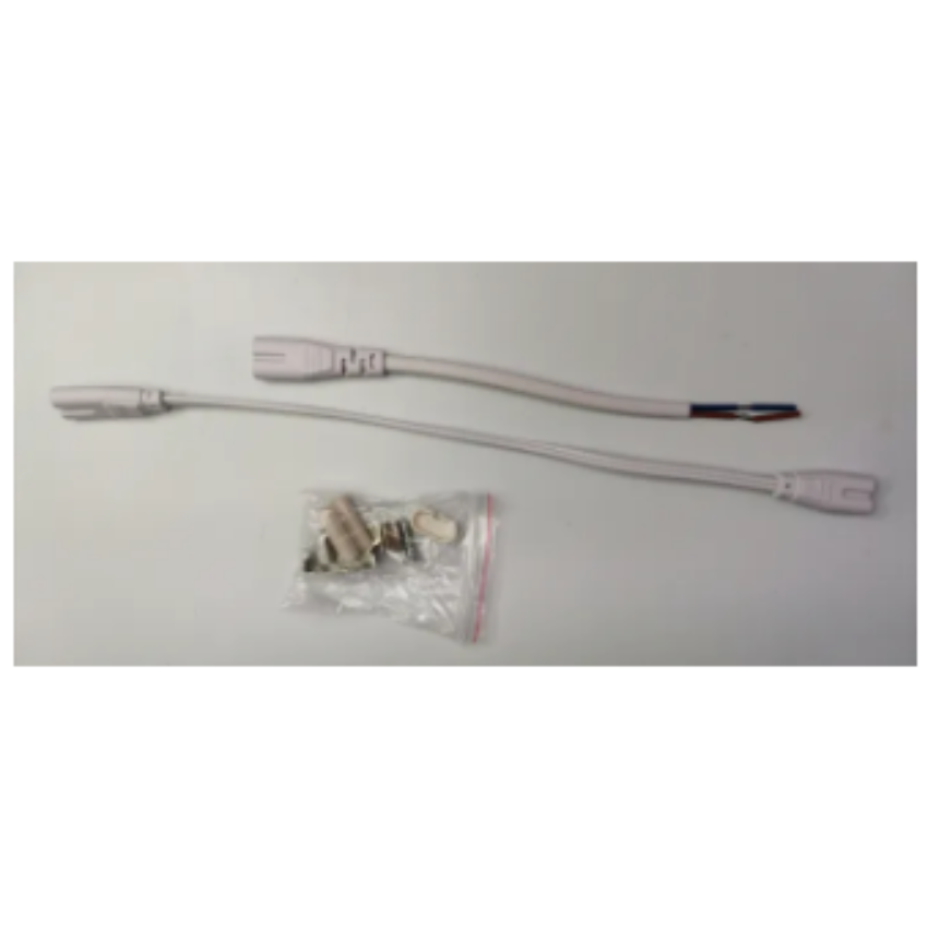Firefly lighting installation accessories including connectors and mounting clips for 14W T5 fluorescent tube with fixture