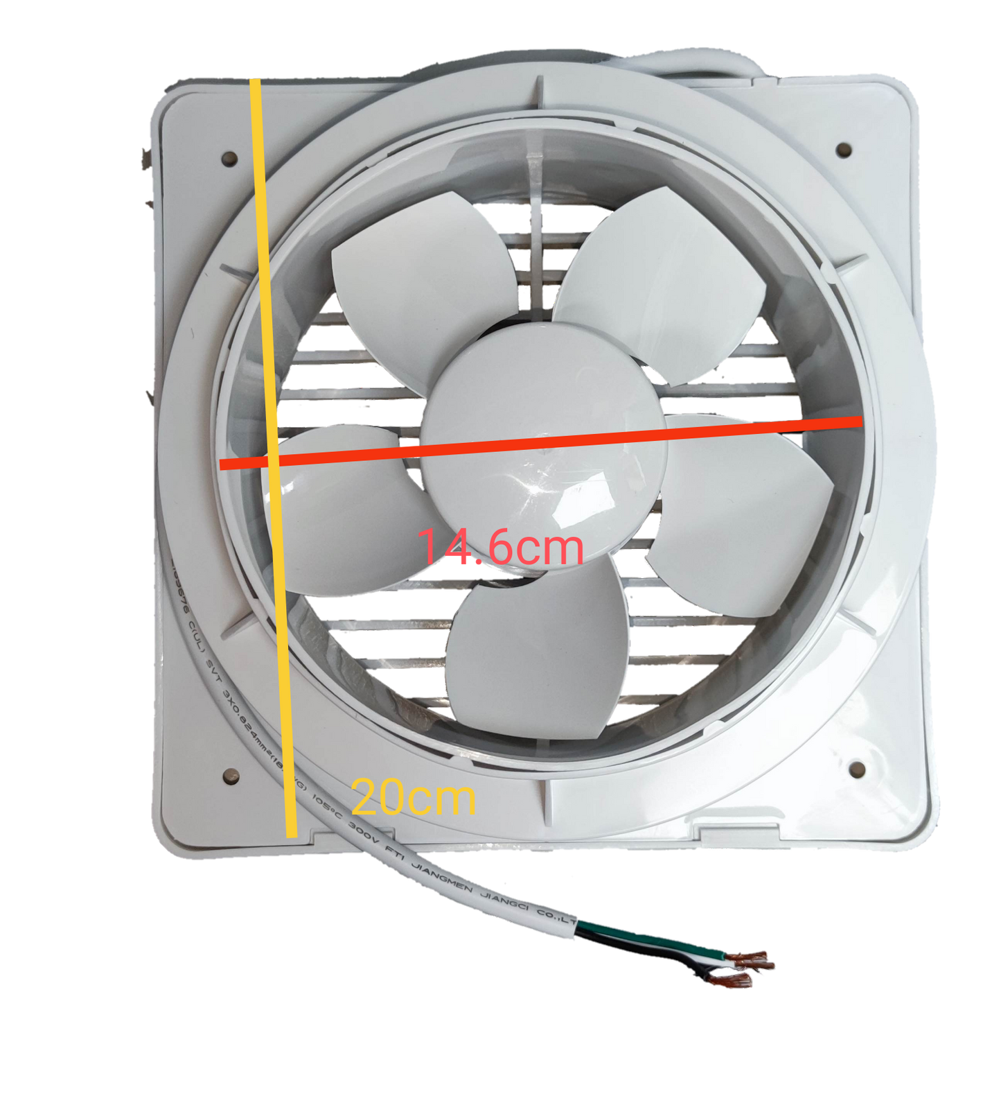 Electx Electrical Supply 6 inch exhaust fan 220V white ventilation fan with blade and wiring