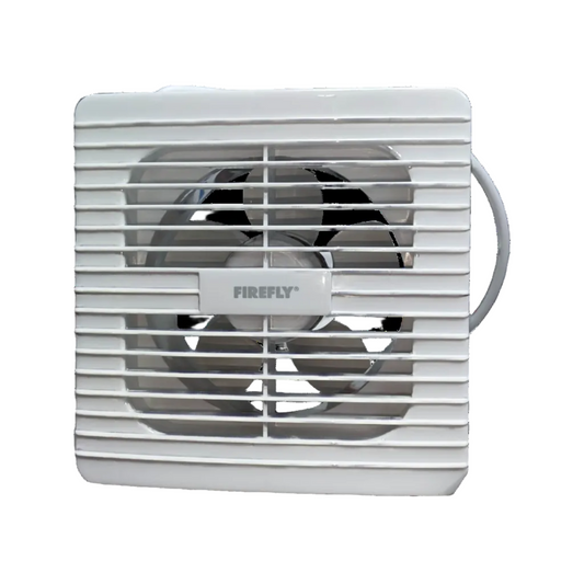 Electx Electrical Supply white 6 inch exhaust fan 220V with protective grille and compact design