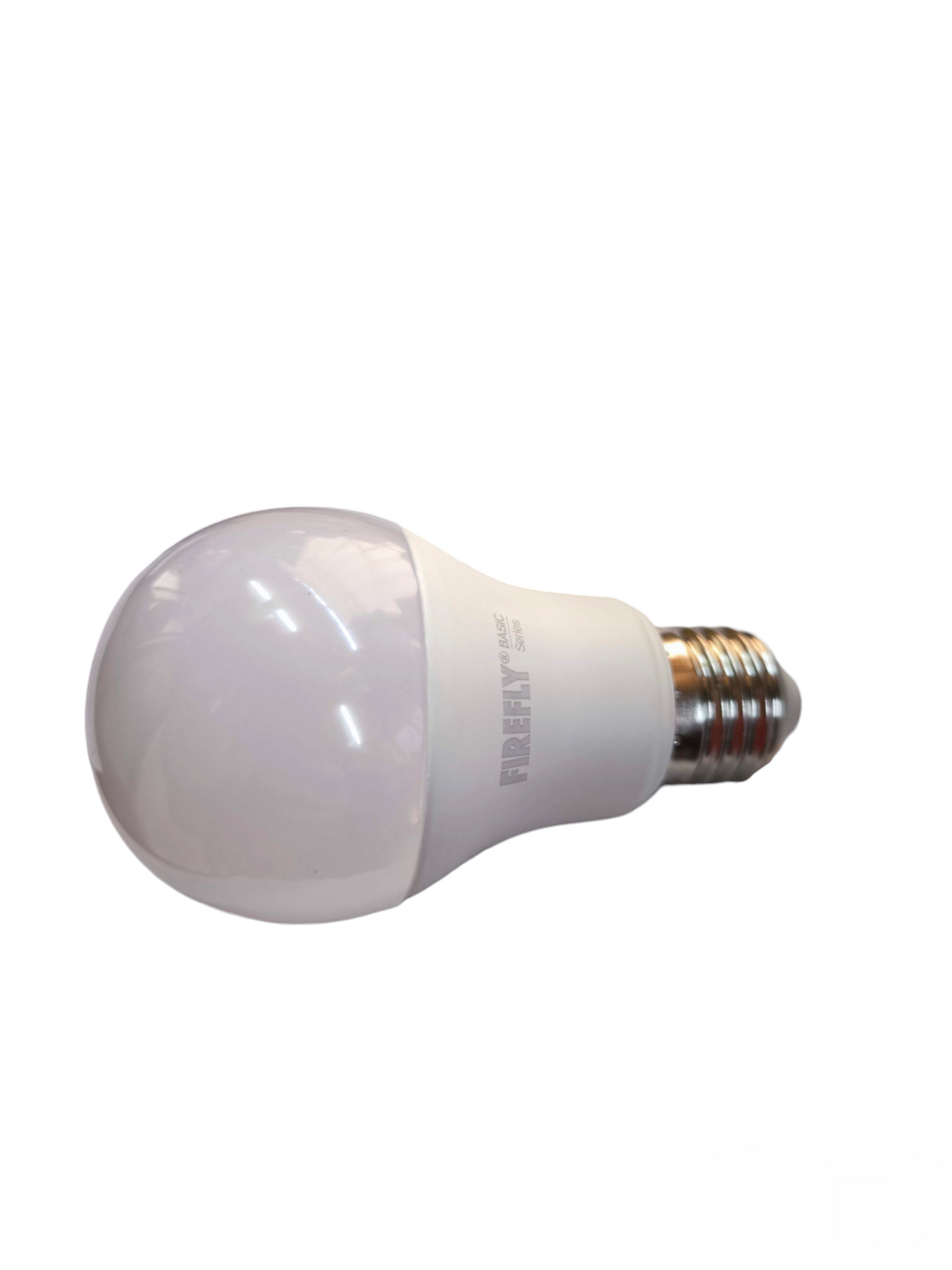 Firefly 8W tri color LED bulb with frosted dome and standard screw base for versatile lighting