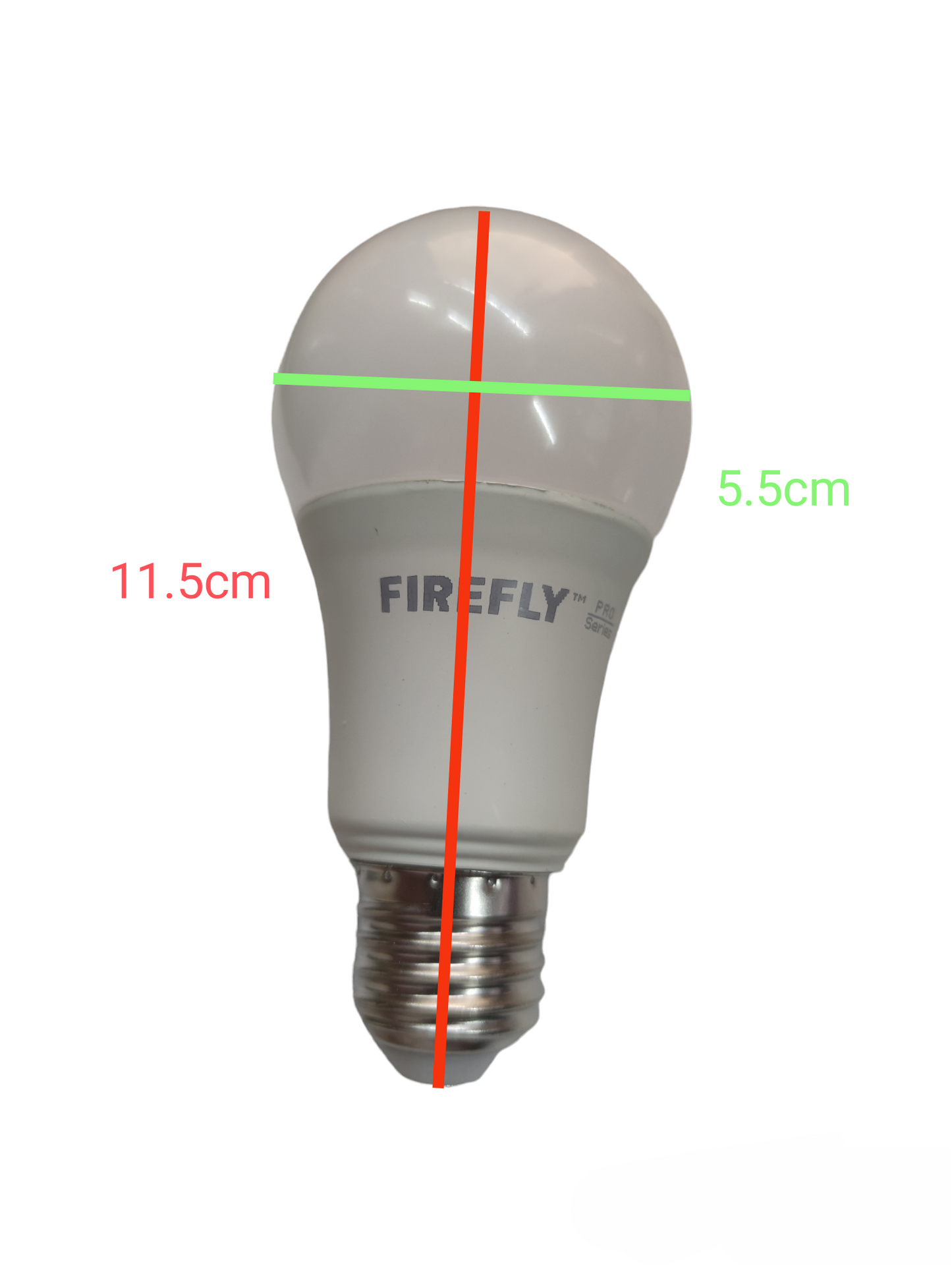 Firefly 8W tri color LED bulb with standard screw base and frosted dome shape