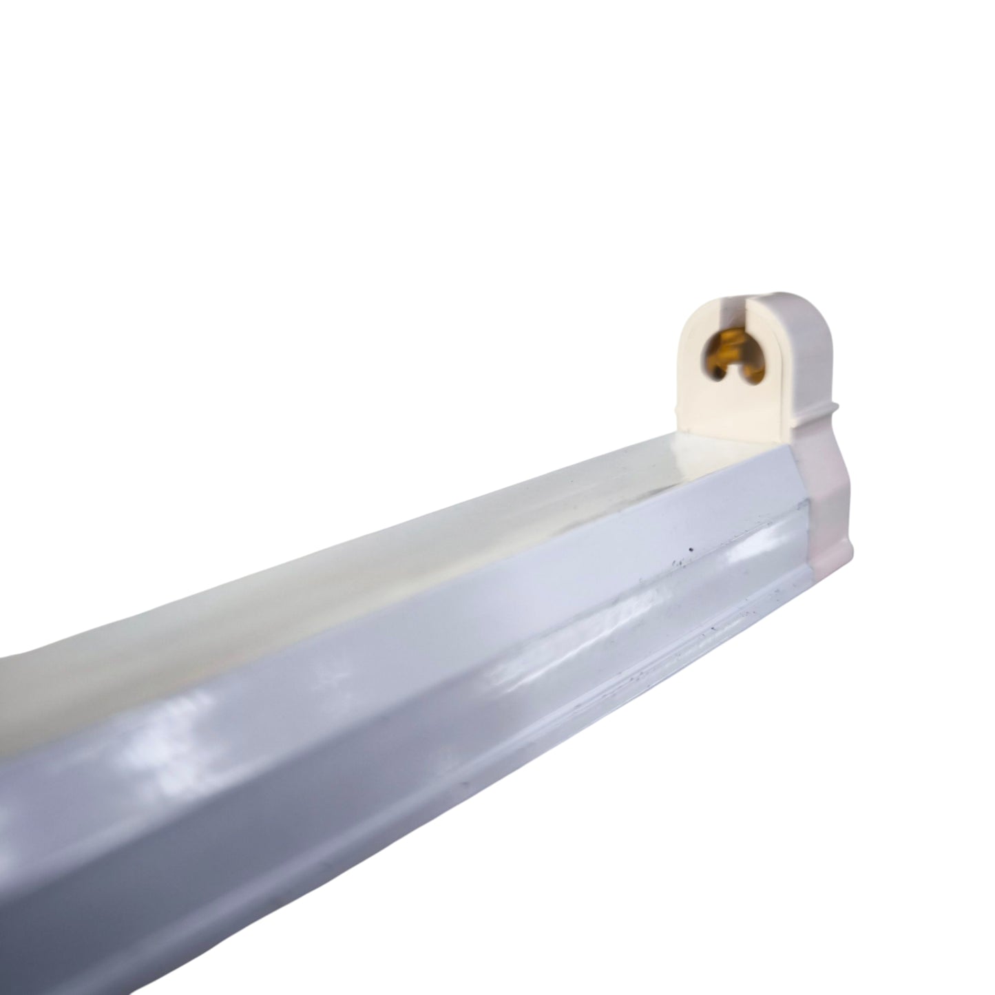 Firefly 8W T5 Fixture Only white slim T5 tube housing with end cap and lamp holder contacts