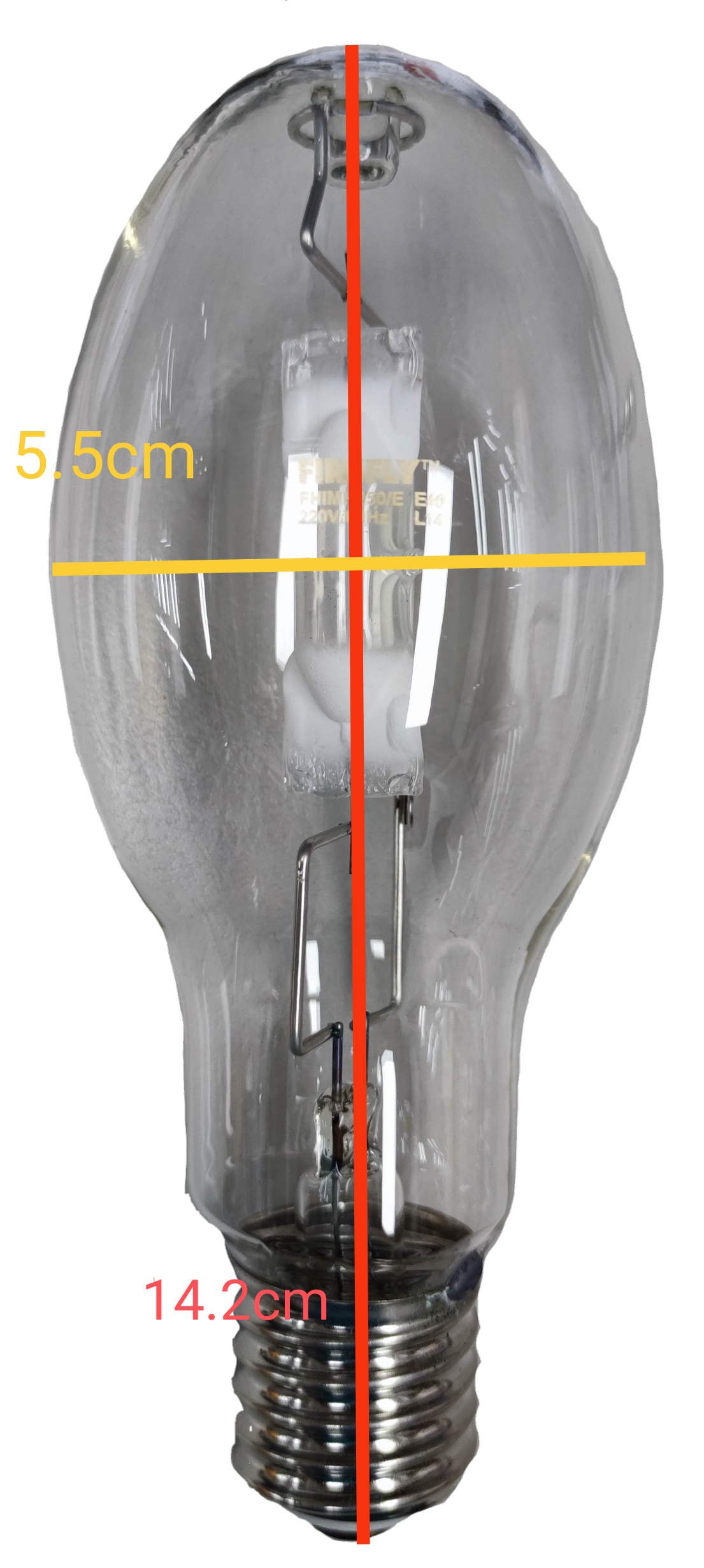 Firefly High Intensity Discharge Metal Halide Lamp Elliptical bulb with clear glass and screw base