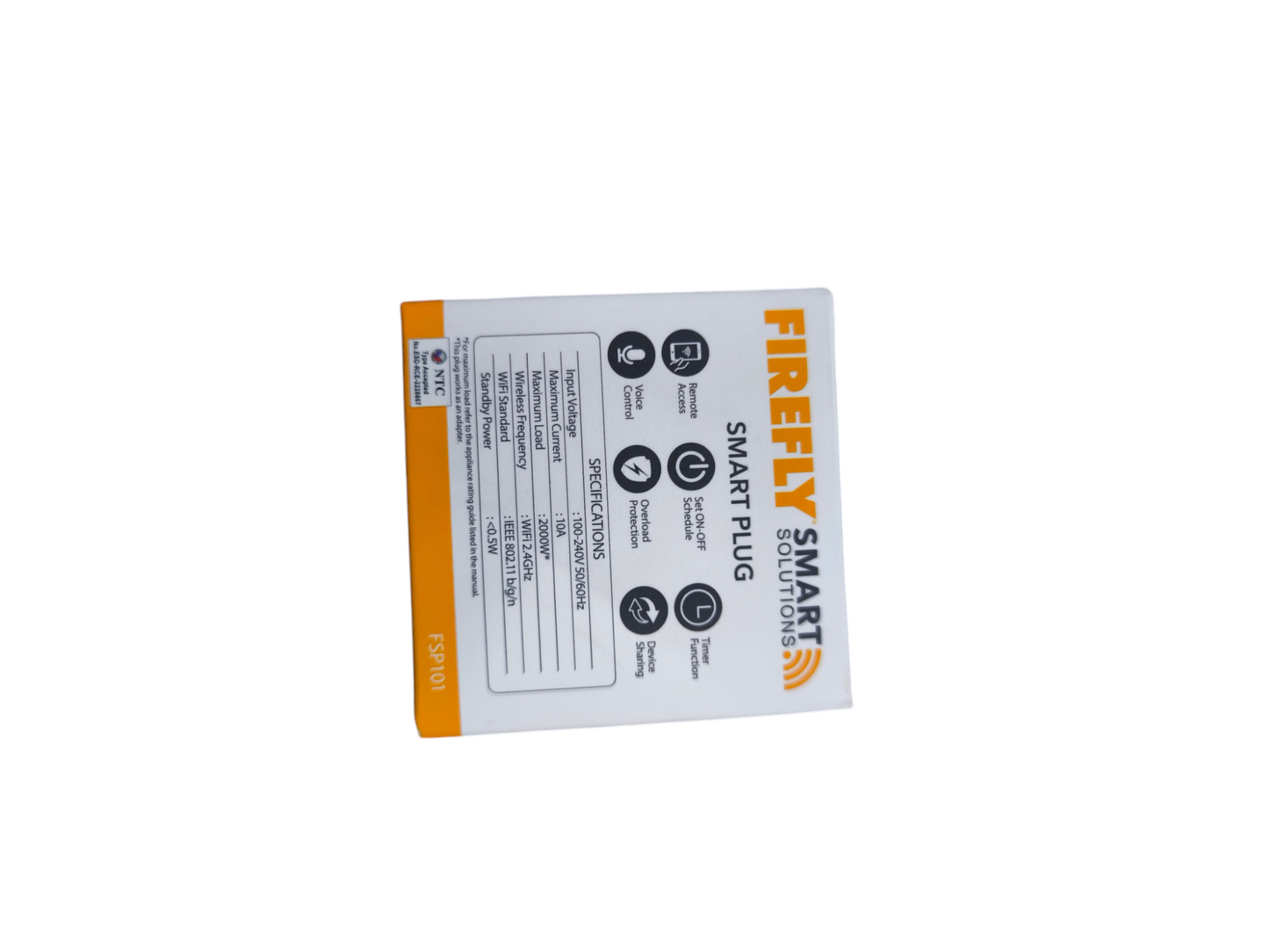 Firefly Wifi Smart Plug 10A 220V packaging showing smart lighting and switch features