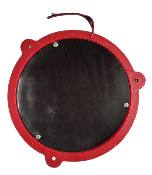 Grippes 6 Inches Round Bell 24V 150mm red fire alarm bell with black diaphragm mounting tabs and wiring