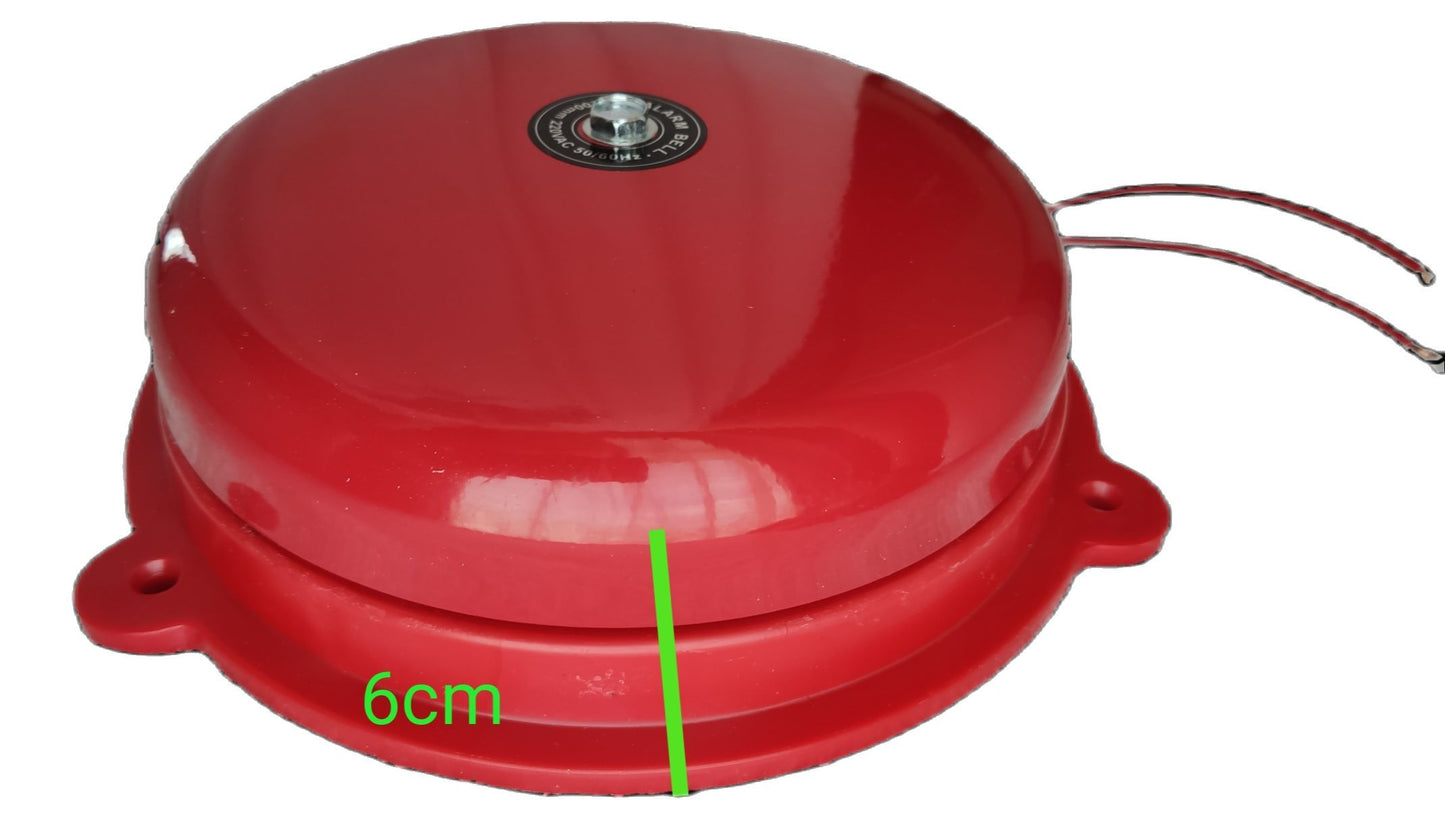 Grippes 6 Inches Round Bell 24V 150mm red fire alarm bell detector with mounting holes and wires