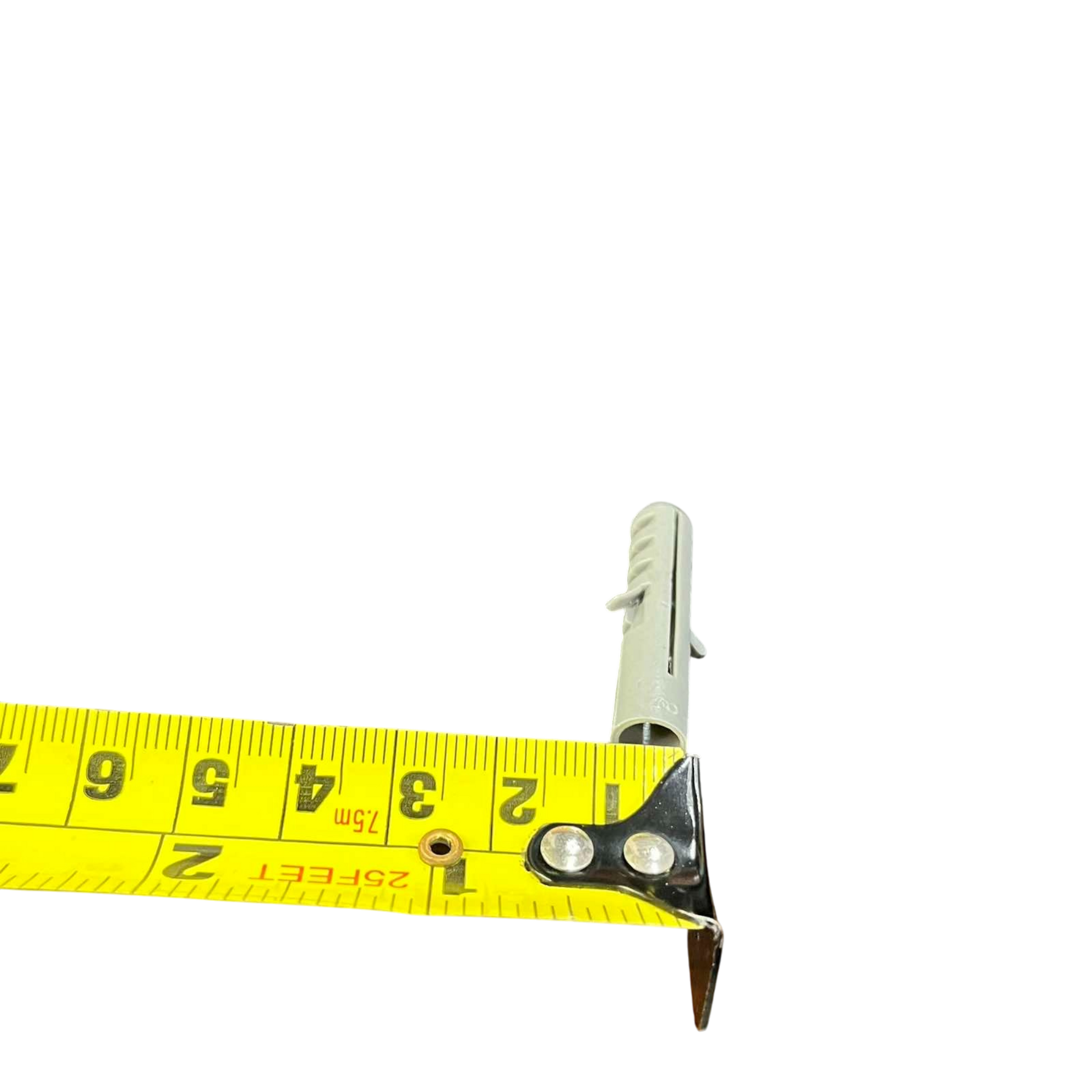 Local construction 8mm With Screw 3.6cm x 0.8cm plastic wall anchor next to measuring tape