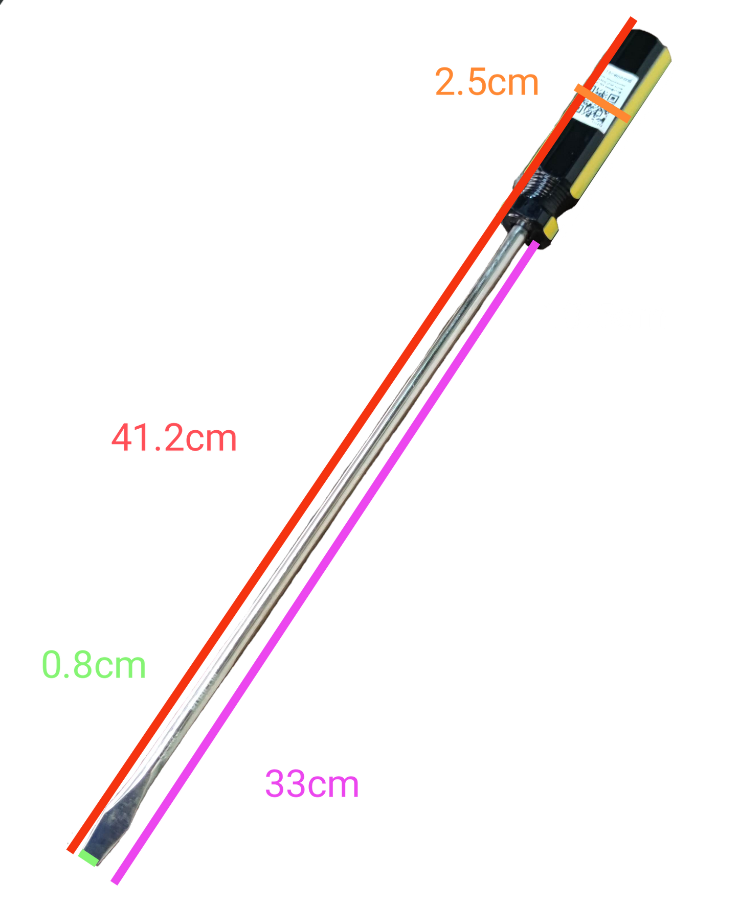 Rubicon Flat Screw Driver 906 300mm with long metal shaft and black handle for precision work