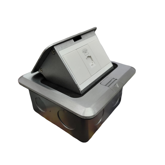 T&J Floor Outlet Pop-up 1 Gang TEL Outlet with metal frame for floor installation