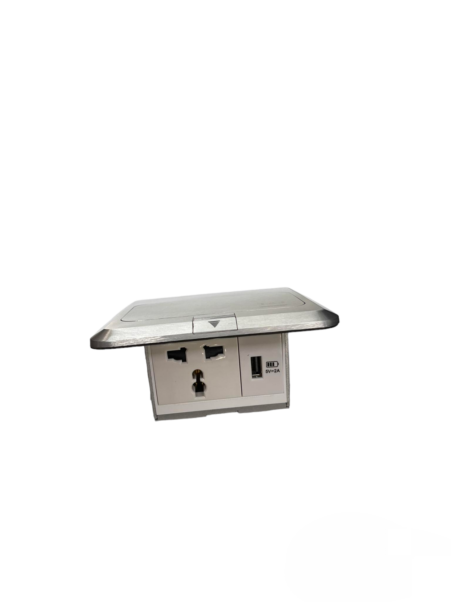 T&J Floor Universal Outlet with USB featuring multiple international sockets and USB charging port