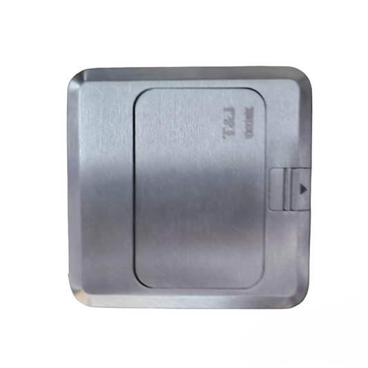 T and J stainless steel flush floor box cover with hinged flap, 15A 250V floor outlet Duplex with Ground for in floor power