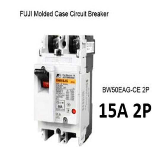 Fuji BW50EAG-CE circuit breaker 15 amp 230V molded case 2P industrial electrical protection device