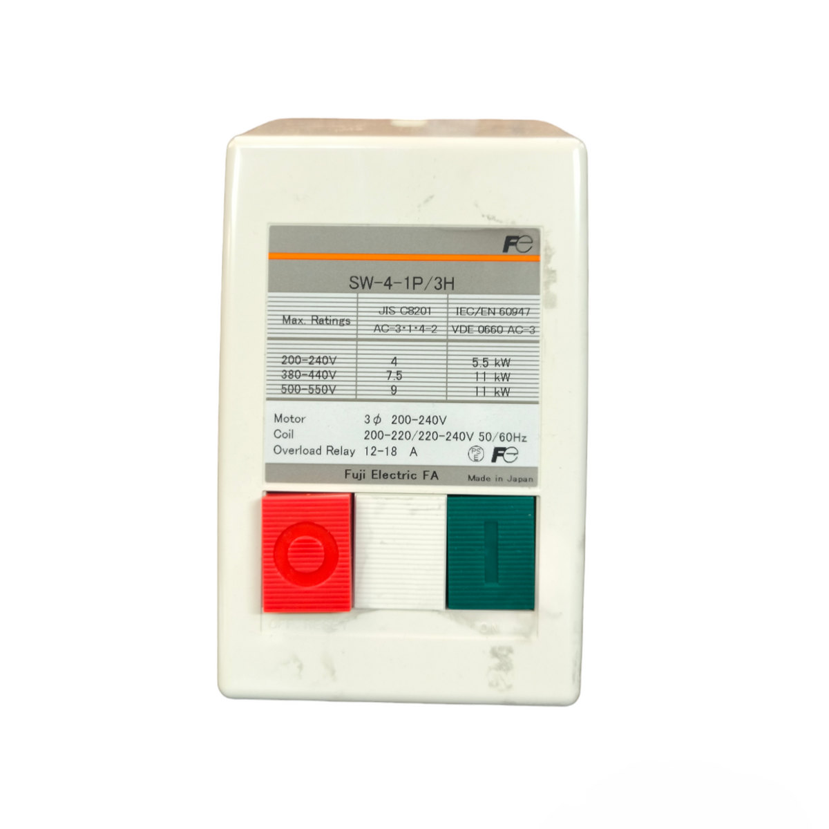 Fuji Magnetic Starter 3 Phase 220V electrical component with red and green control buttons