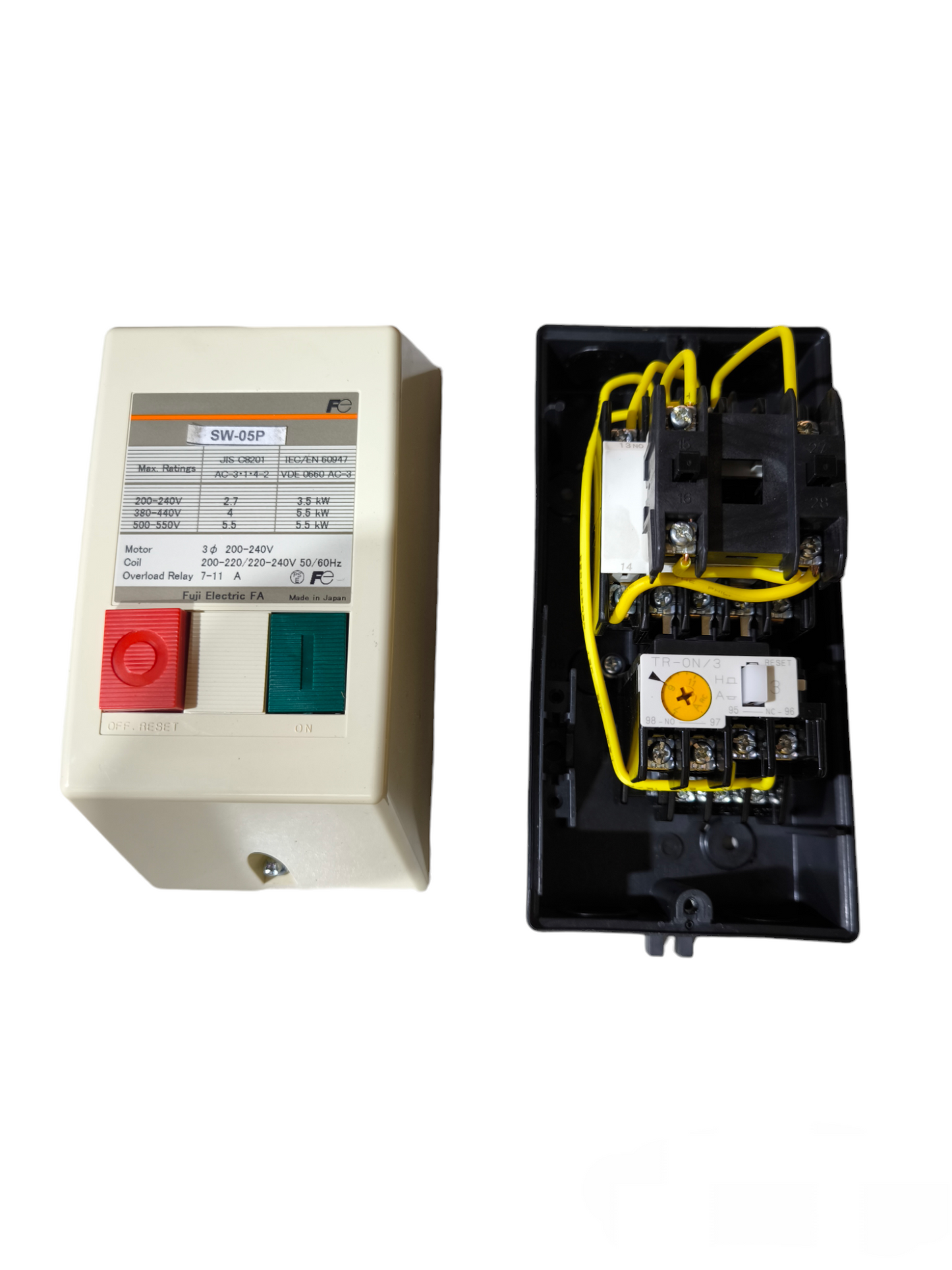 Fuji Magnetic Starter 3 Phase 220V with control box and internal wiring for power switches