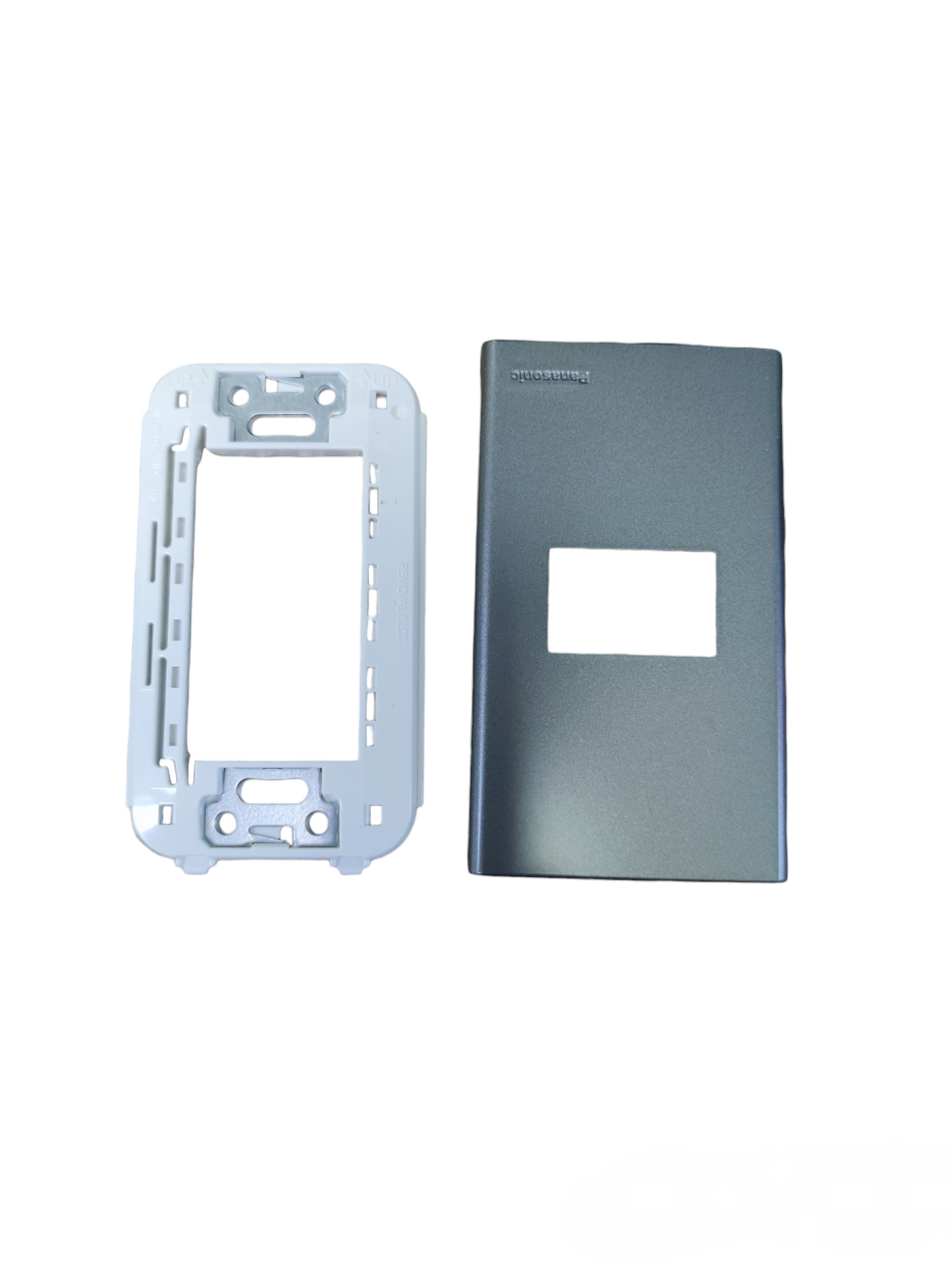Panasonic 1 gang plate cover metallic gray designed for power points and switches