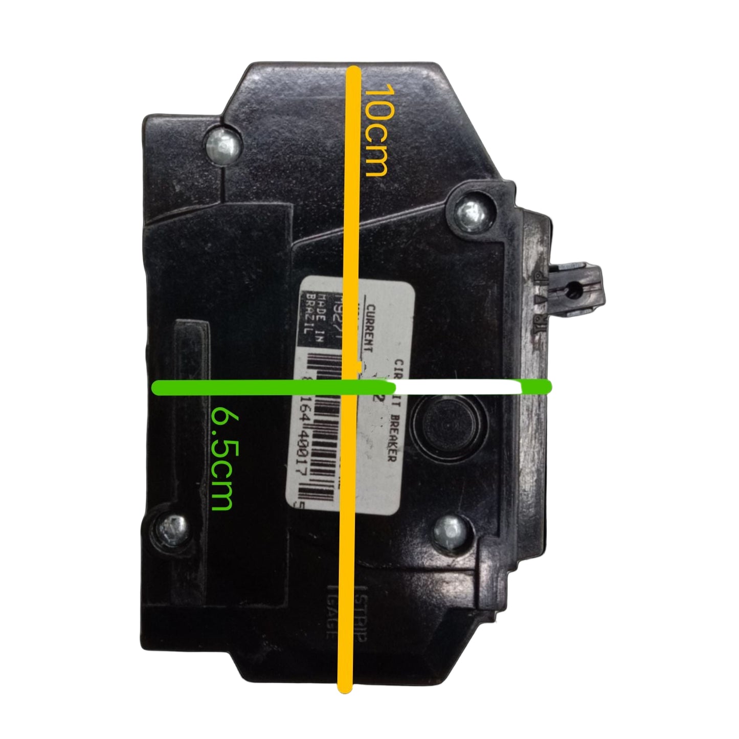 GE 30A 3 Pole Circuit Breaker Bolt-on black housing with label and mounting bolt