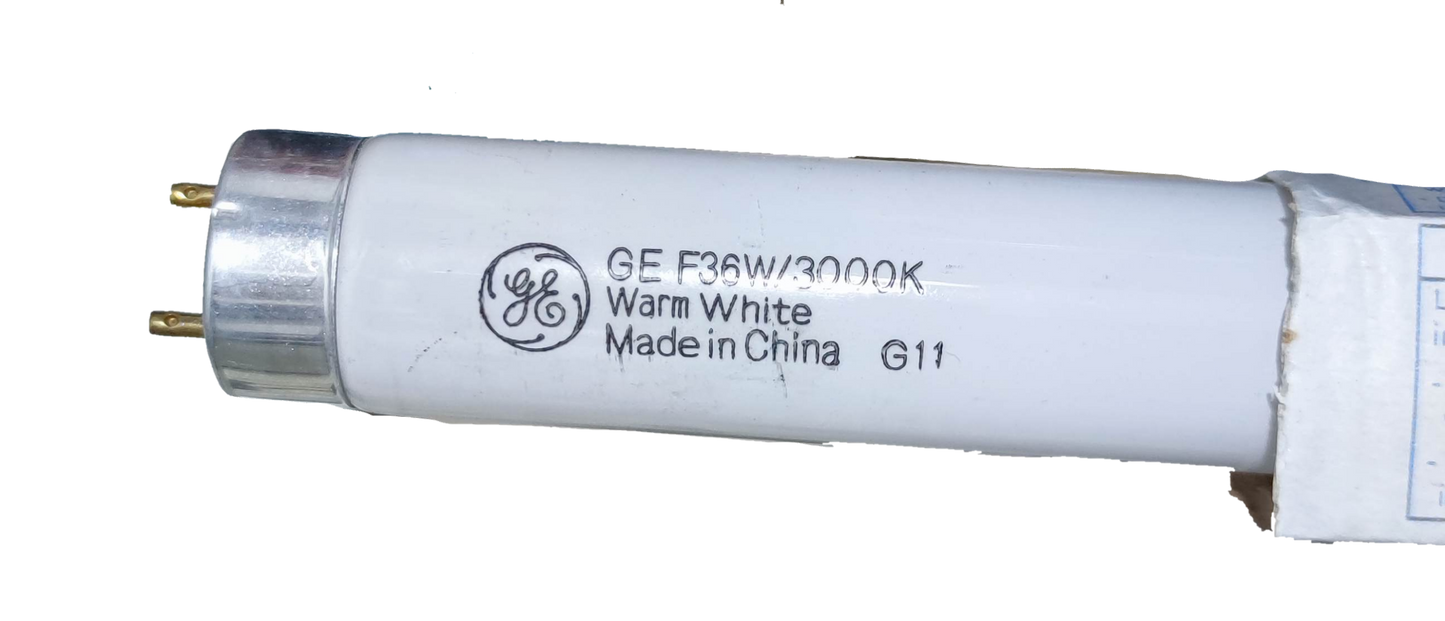 GE 36W T8 Fluorescent Tube 3000K warm white lighting tube with metal end caps