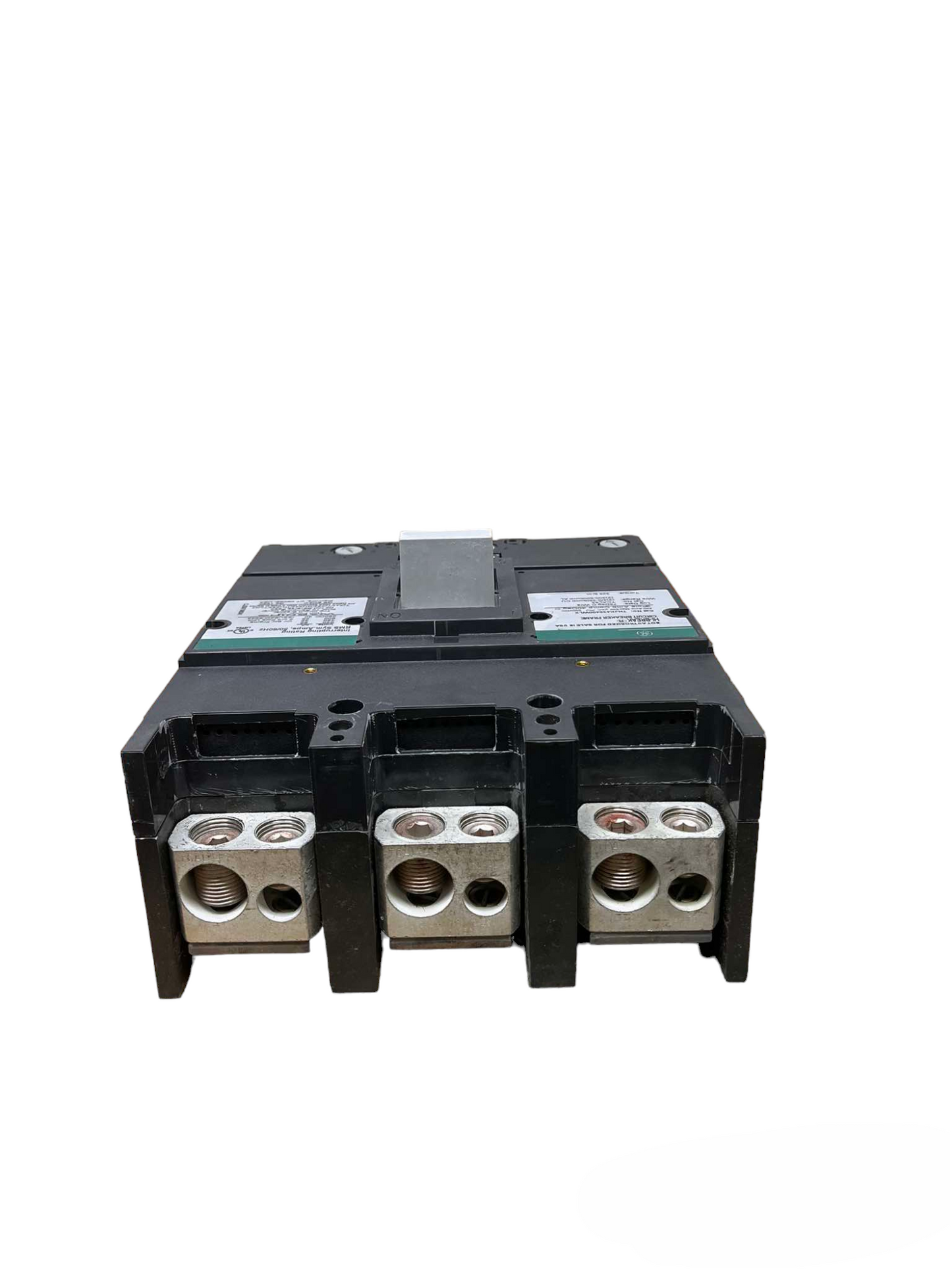 GE 400A 3 Pole Industrial Circuit Breaker with heavy-duty electrical terminals