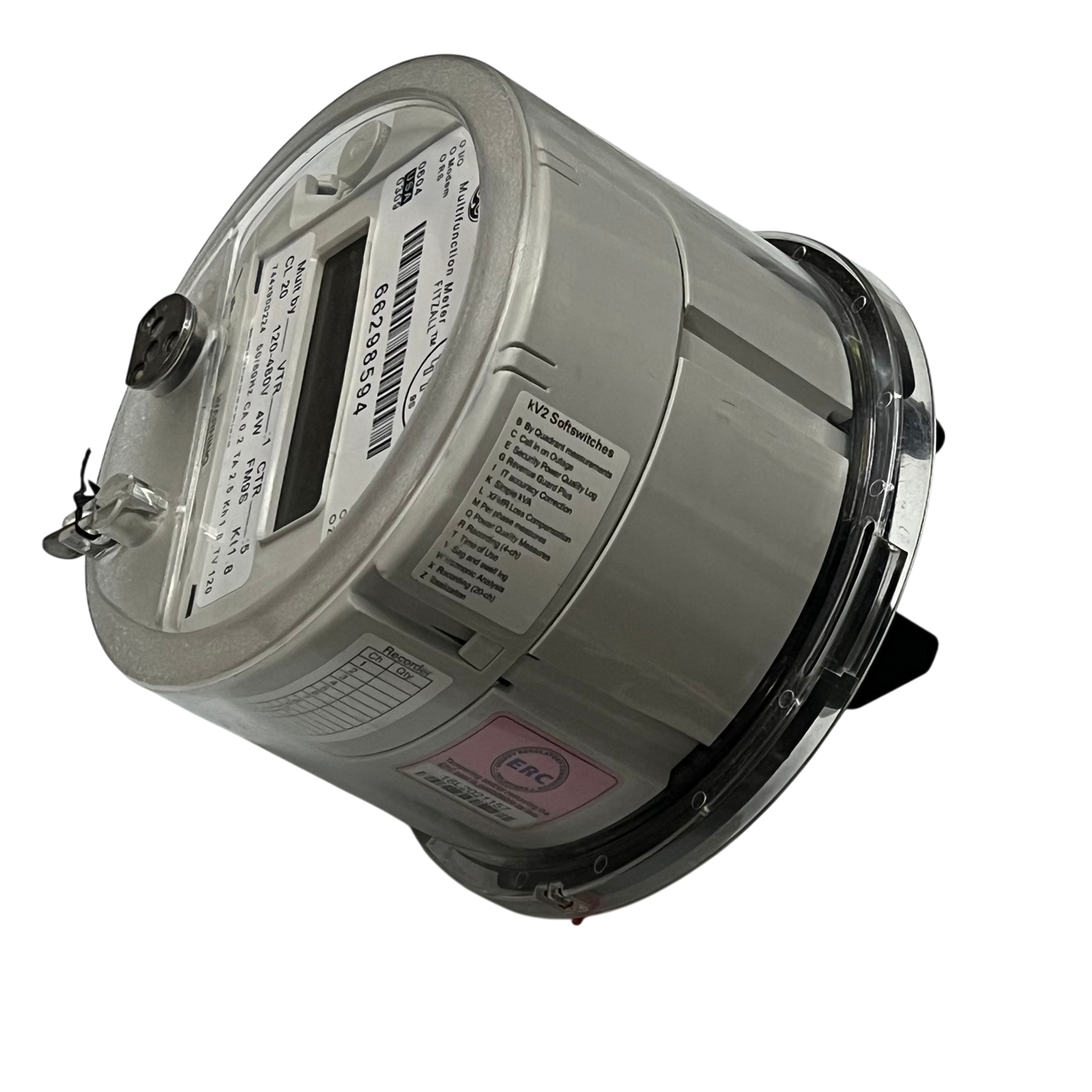 GE KV2C FM9S KWH Electric Meter with clear digital display and sealed casing for accurate energy measurement