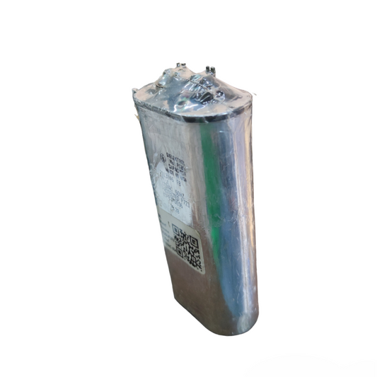 GE vintage dielektrol capacitor 25uf 370vac with a sleek metallic finish for electrical applications