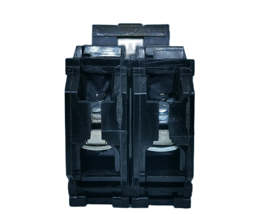 GE 30A 2 Pole Single Phase Plug-in electrical circuitry part in black plastic housing