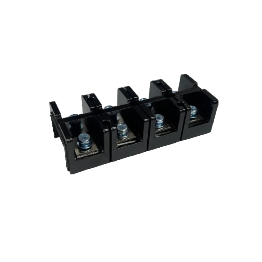 Grippes 100A 4 Pairs Terminal Block 600V black plastic four screw terminal connector for electrical panels