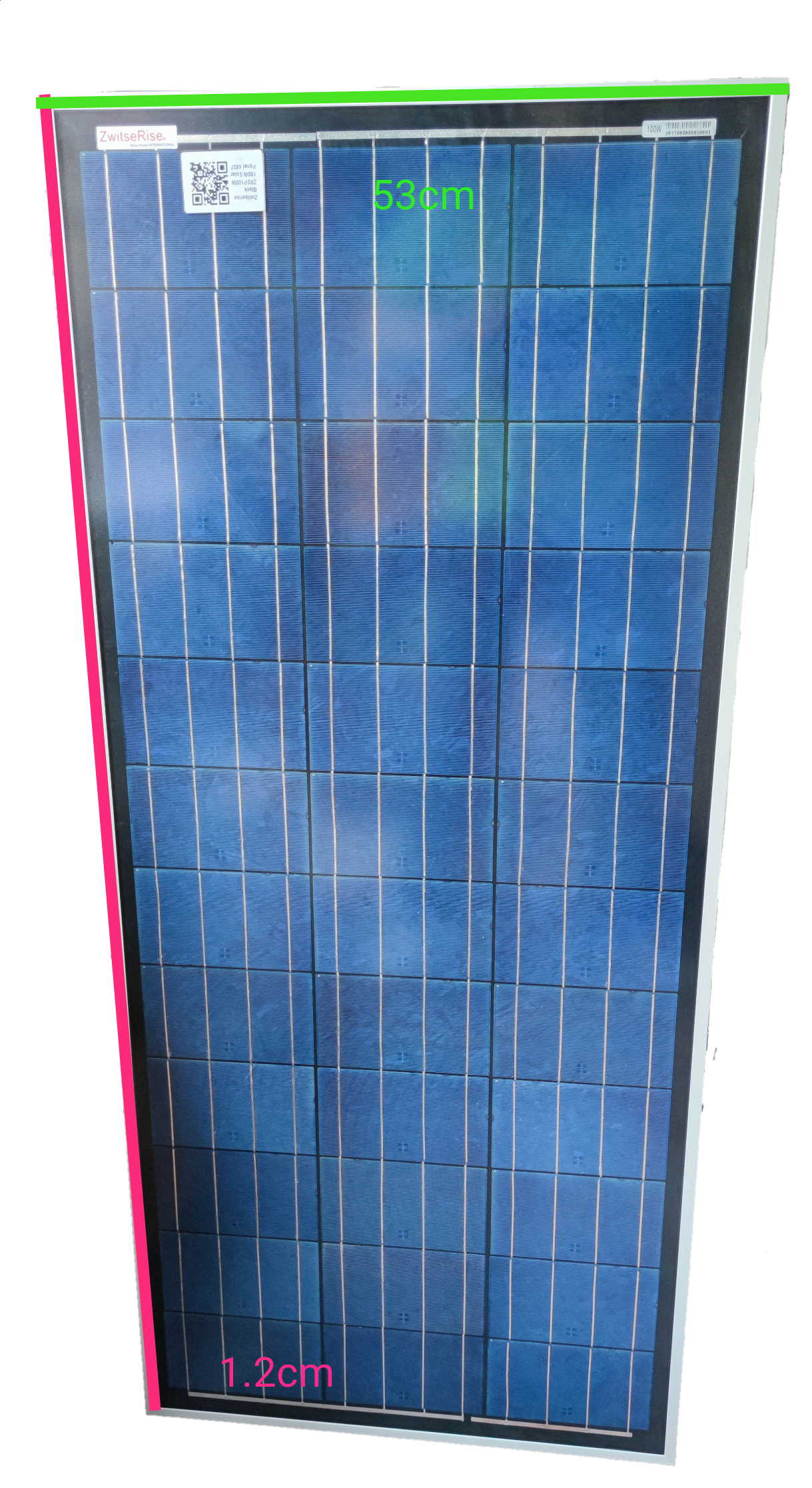 ZwitseRise 100W Solar Panel 1200 x 530 x 35 mm blue photovoltaic solar module for electrical circuitry