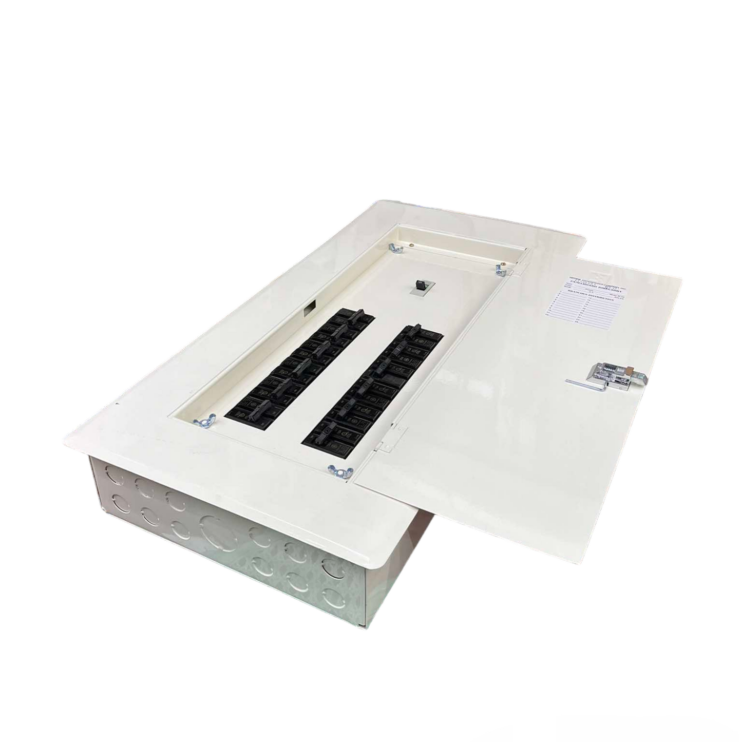 Koten and GE 12 Branches 2 Pole Bolt On electrical circuit breaker panel with white metal cover