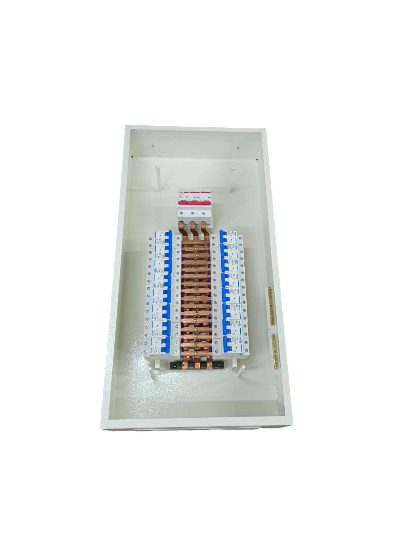 125A 3 phase panel board electrical circuitry part with copper busbars and multiple circuit breakers