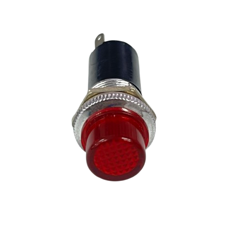 Grippes red panel mount 16mm LED indicator lamp 220V with threaded metal bezel and single terminal for control panels