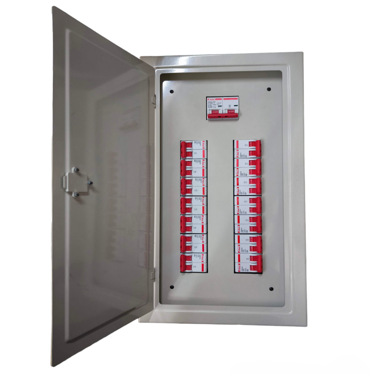 Himel 2 pole main panel board 14 branches with circuit breakers inside metal enclosure