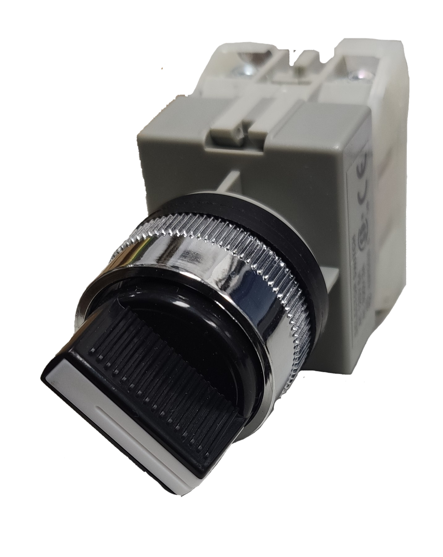 Auspicious 2 position selector switch 22mm with black handle and silver ring for power control